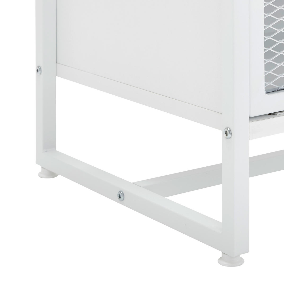NÍZKÁ KOMODA, bílá, 132/46/41 cm - bílá/černá, Moderní, kov/kompozitní dřevo (132/46/41cm) - P & B