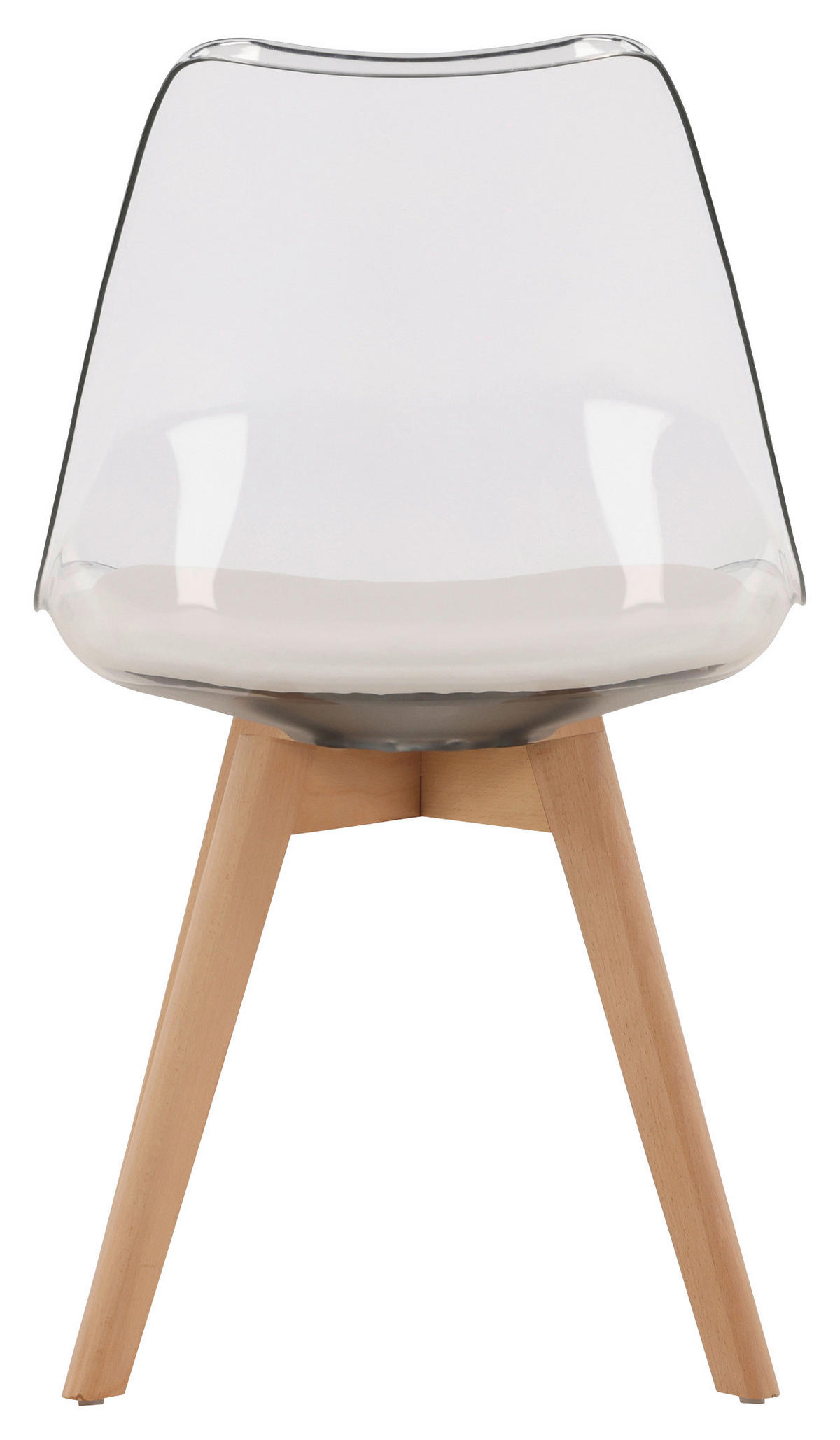 STOLSET 2 styck läderimitation (vegan)  - vit/björkfärgad, Design, trä/textil (49/85/50cm) - Livetastic