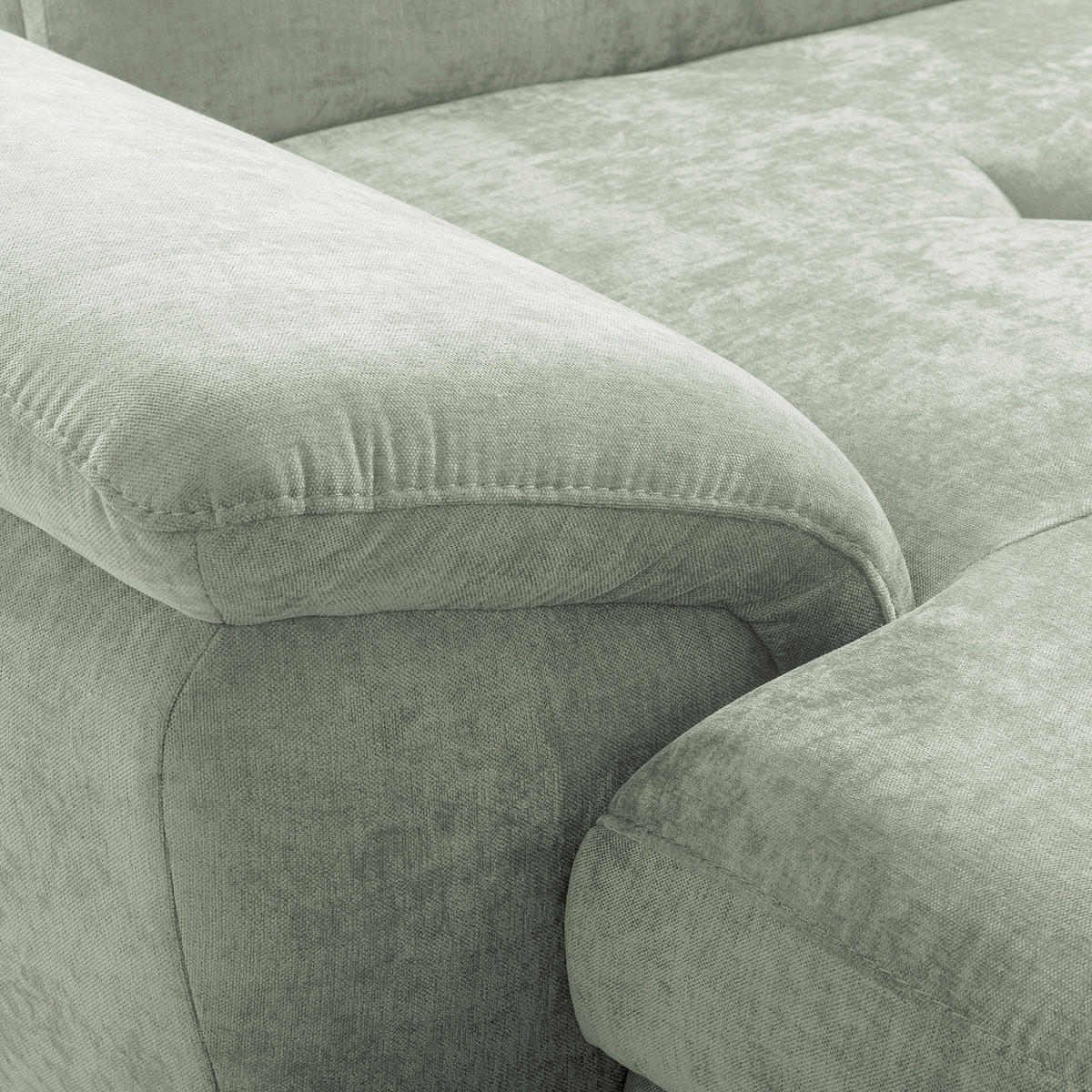 ECKSOFA PRADO Mintgrün Webstoff Bettkasten, Kopfteilverstellung, Sitztiefenverstellung  - Schwarz/Mintgrün, Design, Textil/Metall (195/268cm) - Livetastic