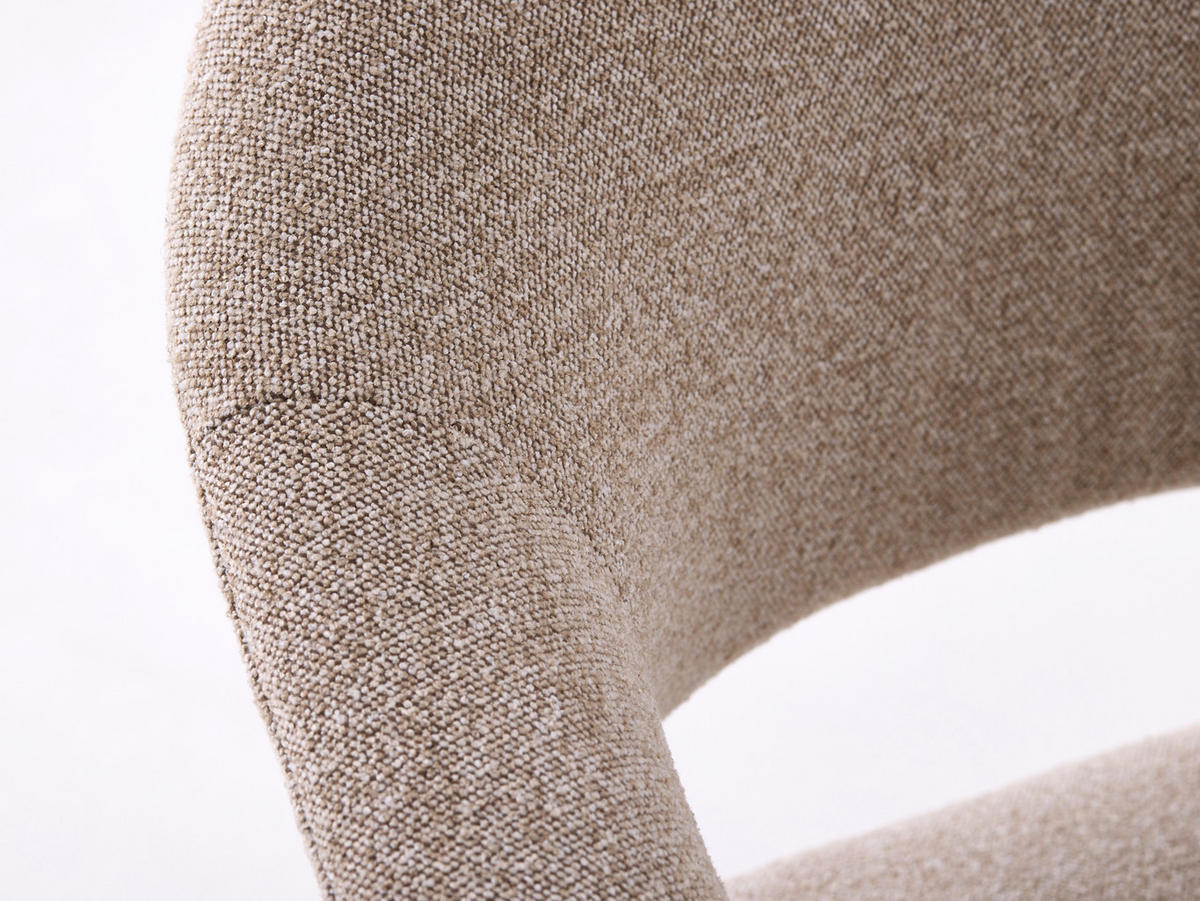 ARMLEHNSTUHL  in Flachgewebe  - Sandfarben/Eichefarben, KONVENTIONELL, Holz/Textil (63/81/63cm) - Ambia Home