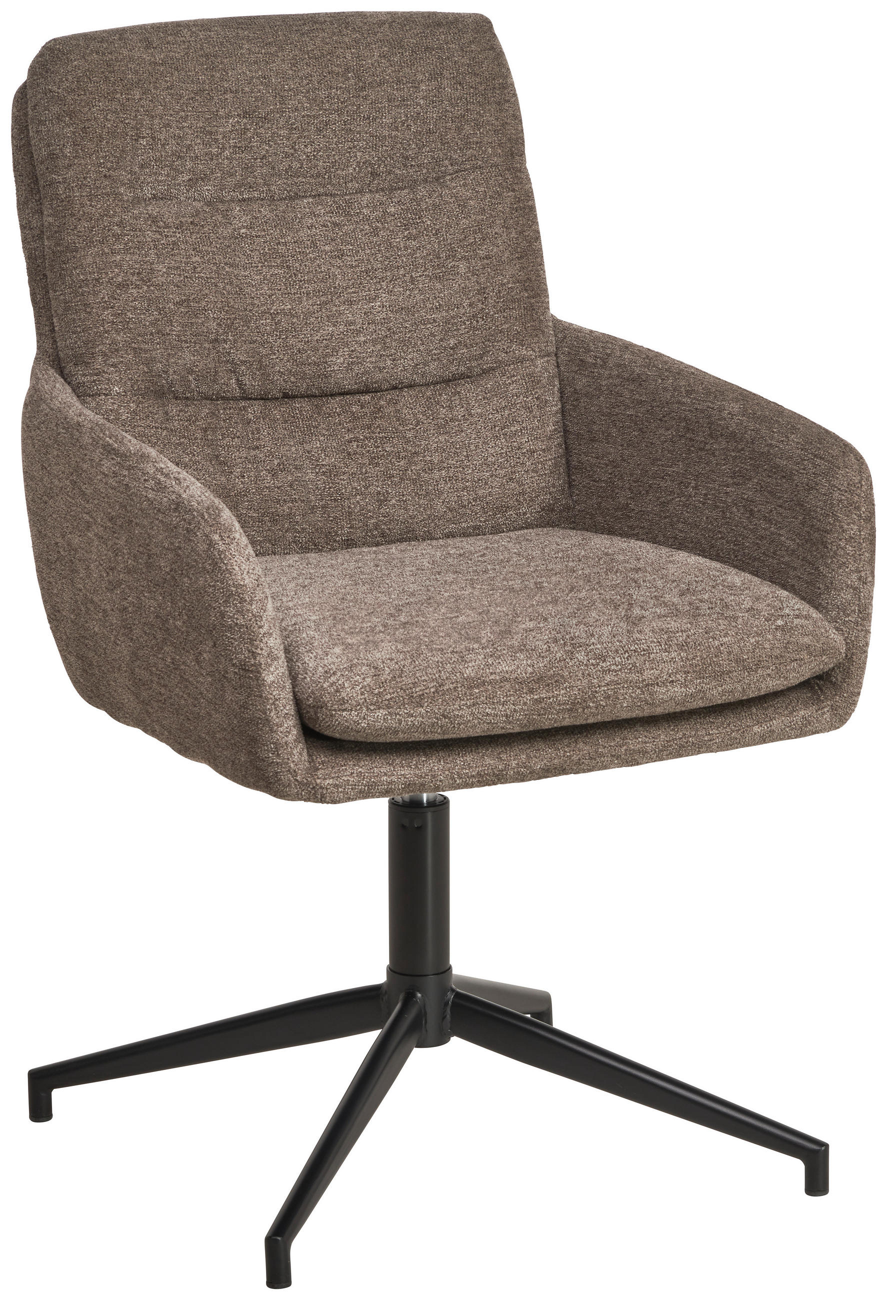 ARMLEHNSTUHL  in Eisen Leinenoptik  - Schwarz/Braun, Design, Holz/Textil (57/88/67cm) - MID.YOU