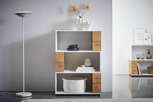 HYLLA i 80/113/40 cm vit, ekfärgad  - vit/svart, Natur, trämaterial/plast (80/113/40cm) - MID.YOU