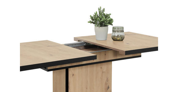 ESSTISCH in Holzwerkstoff 120-160/80/76 cm - Schwarz/Eiche Artisan, KONVENTIONELL, Holzwerkstoff (120-160/80/76cm) - Carryhome