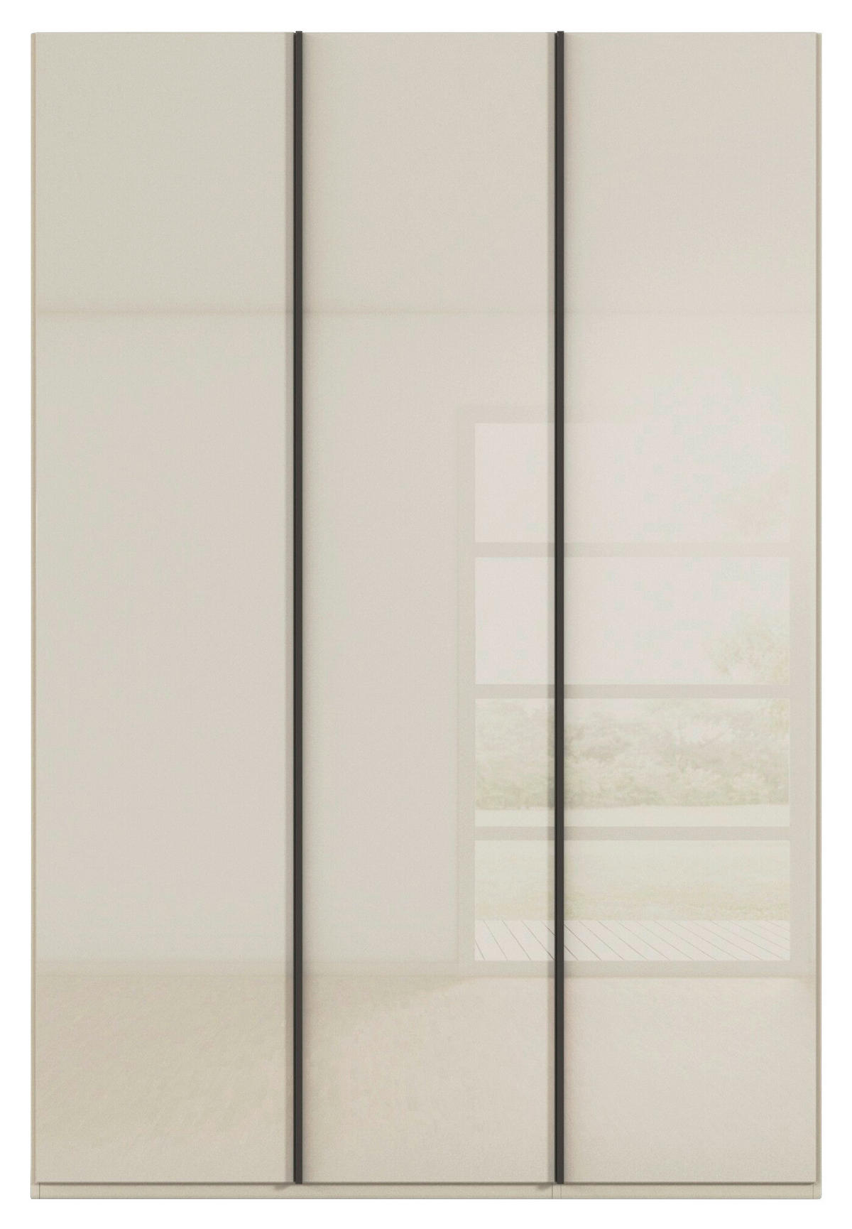 DREHTÜRENSCHRANK  in Champagner  - Champagner/Graphitfarben, Basics, Glas/Holzwerkstoff (151/235/61cm) - Novel