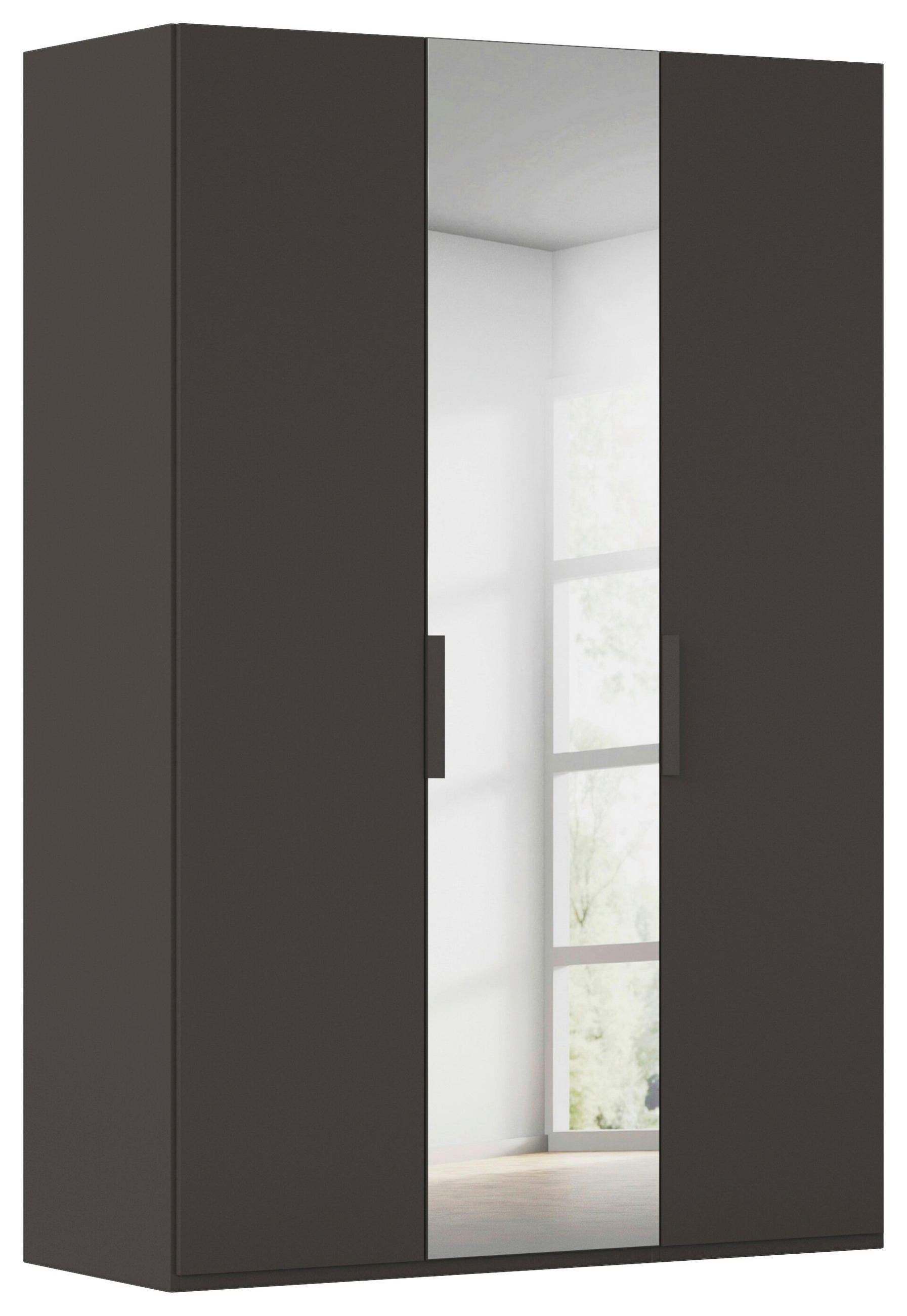 DREHTÜRENSCHRANK 151/235/61 cm,  in Graphitfarben, 3-türig  - Graphitfarben, Basics, Glas/Holzwerkstoff (151/235/61cm) - Novel
