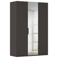 DREHTÜRENSCHRANK 151/235/61 cm,  in Graphitfarben, 3-türig  - Graphitfarben, Basics, Glas/Holzwerkstoff (151/235/61cm) - Novel