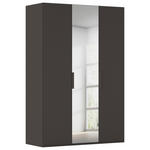 DREHTÜRENSCHRANK 151/223/61 cm,  in Graphitfarben, 3-türig  - Graphitfarben, Basics, Glas/Holzwerkstoff (151/223/61cm) - Novel