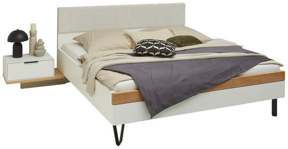 BETTANLAGE - Wildeiche/Anthrazit, Design, Holz/Textil (180/200cm) - Dieter Knoll