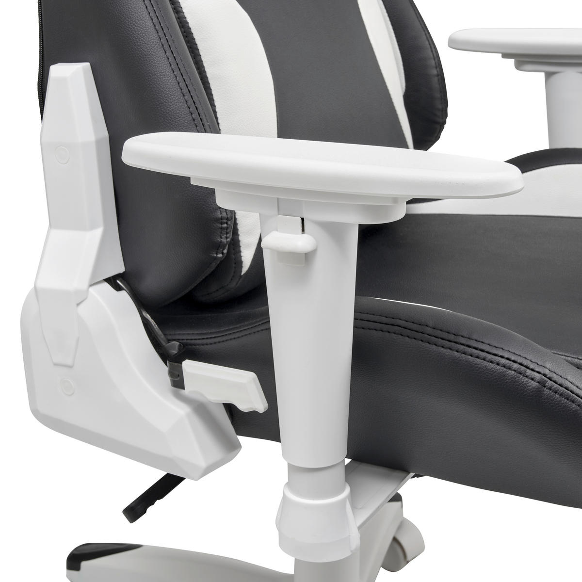 GAMINGSTUHL  in Lederlook Schwarz, Weiss  - Weiss/Schwarz, Modern, Kunststoff/Textil (66/126-134/59cm) - Livetastic