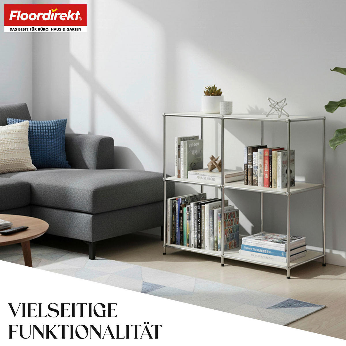 REGAL  78/82/40 cm Weiß  - Weiß, Basics, Metall (78/82/40cm) - Floordirekt