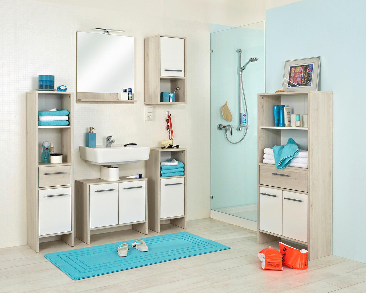 MIDISCHRANK 33/136,2/28 cm  - Alufarben/Weiß, KONVENTIONELL, Holzwerkstoff (33/136,2/28cm) - Carryhome