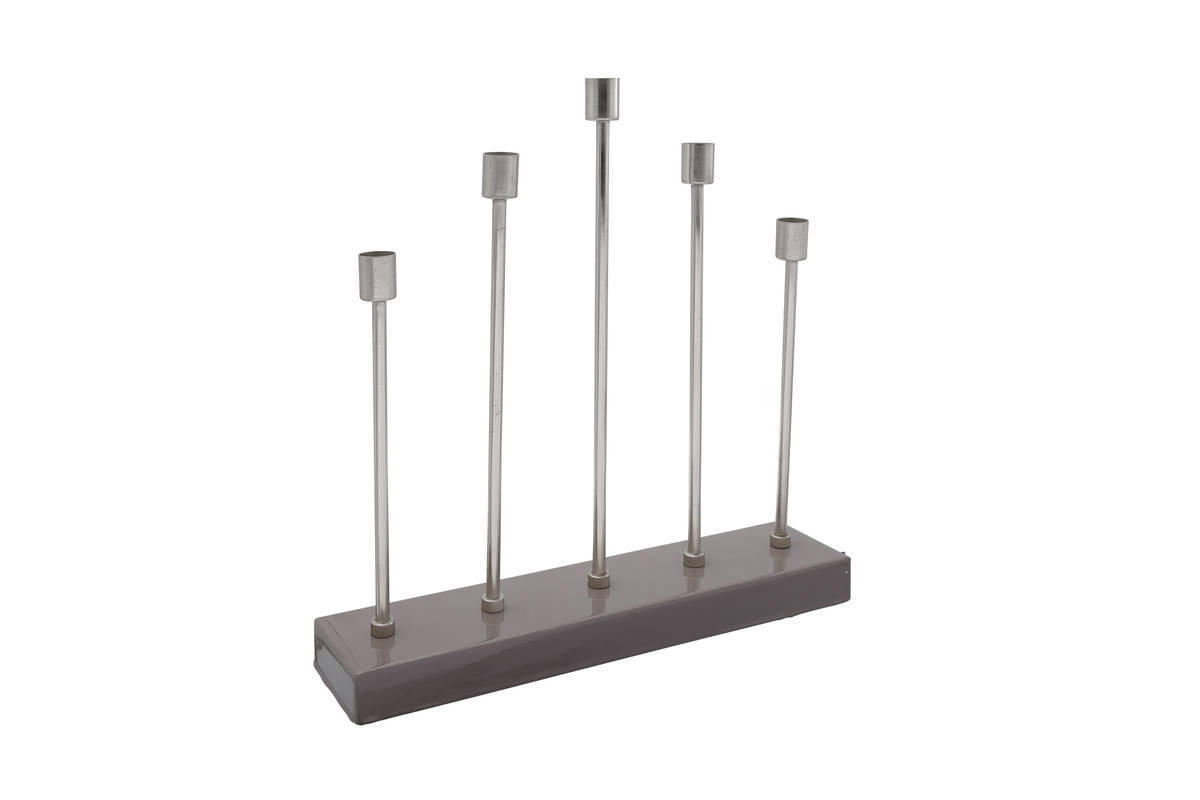 KERZENHALTER - Silberfarben/Grau, Trend, Metall (40/9/40cm) - Kayoom