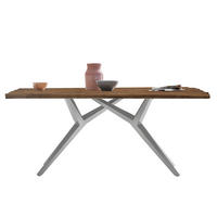 ESSTISCH 240/100/73,5 cm Echtholz  Holz, Metall rechteckig Naturfarben, Silberfarben  - Silberfarben/Naturfarben, MODERN, Holz/Metall (240/100/73,5cm) - MID.YOU