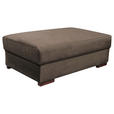 HOCKER Velours Braun  - Wengefarben/Beige, LIFESTYLE, Holz/Textil (120/44/75cm) - Carryhome