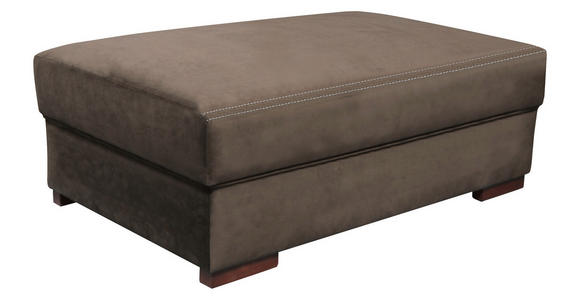 HOCKER Velours Braun  - Wengefarben/Beige, LIFESTYLE, Holz/Textil (120/44/75cm) - Carryhome