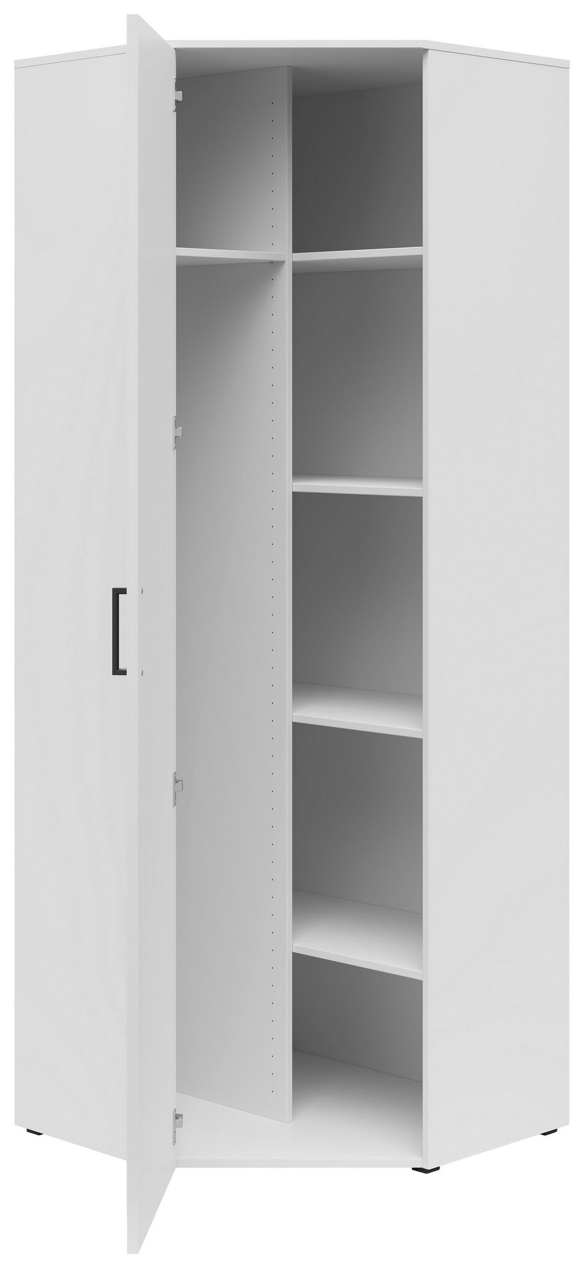 ECKSCHRANK in  - Weiss/Schwarz, Modern, Holzwerkstoff/Kunststoff (71,5/195/71,5cm) - Carryhome