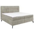 BOXSPRINGBETT 180/200 cm,  in Hellgrau, Topper, H3 + H3 = fest  - Hellgrau/Schwarz, Design, Textil/Metall (180/200cm) - Esposa