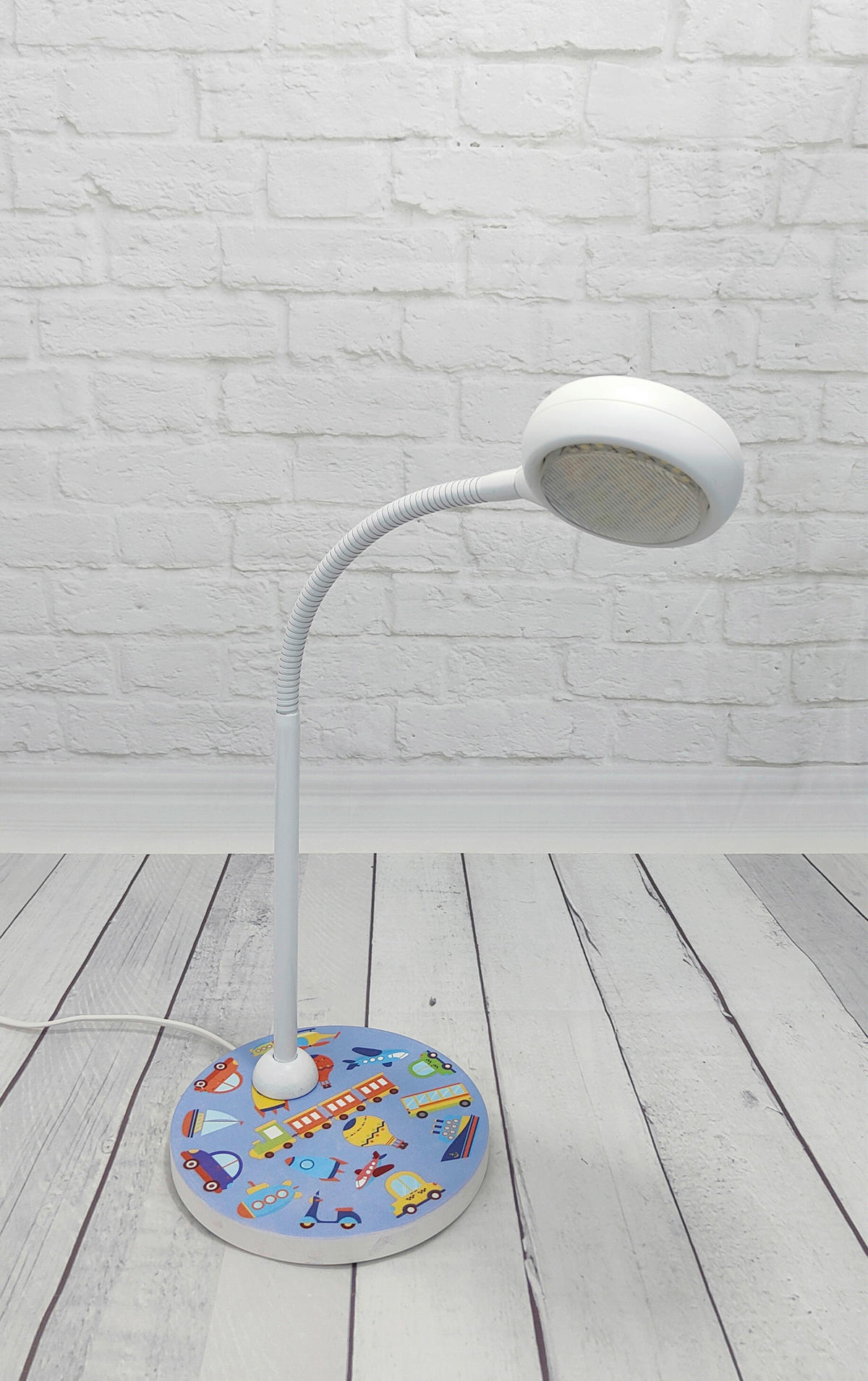 DĚTSKÁ STOLNÍ LAMPIČKA, 20/43/20 cm - bílá/vícebarevná, Basics, kov/kompozitní dřevo (20/43/20cm)