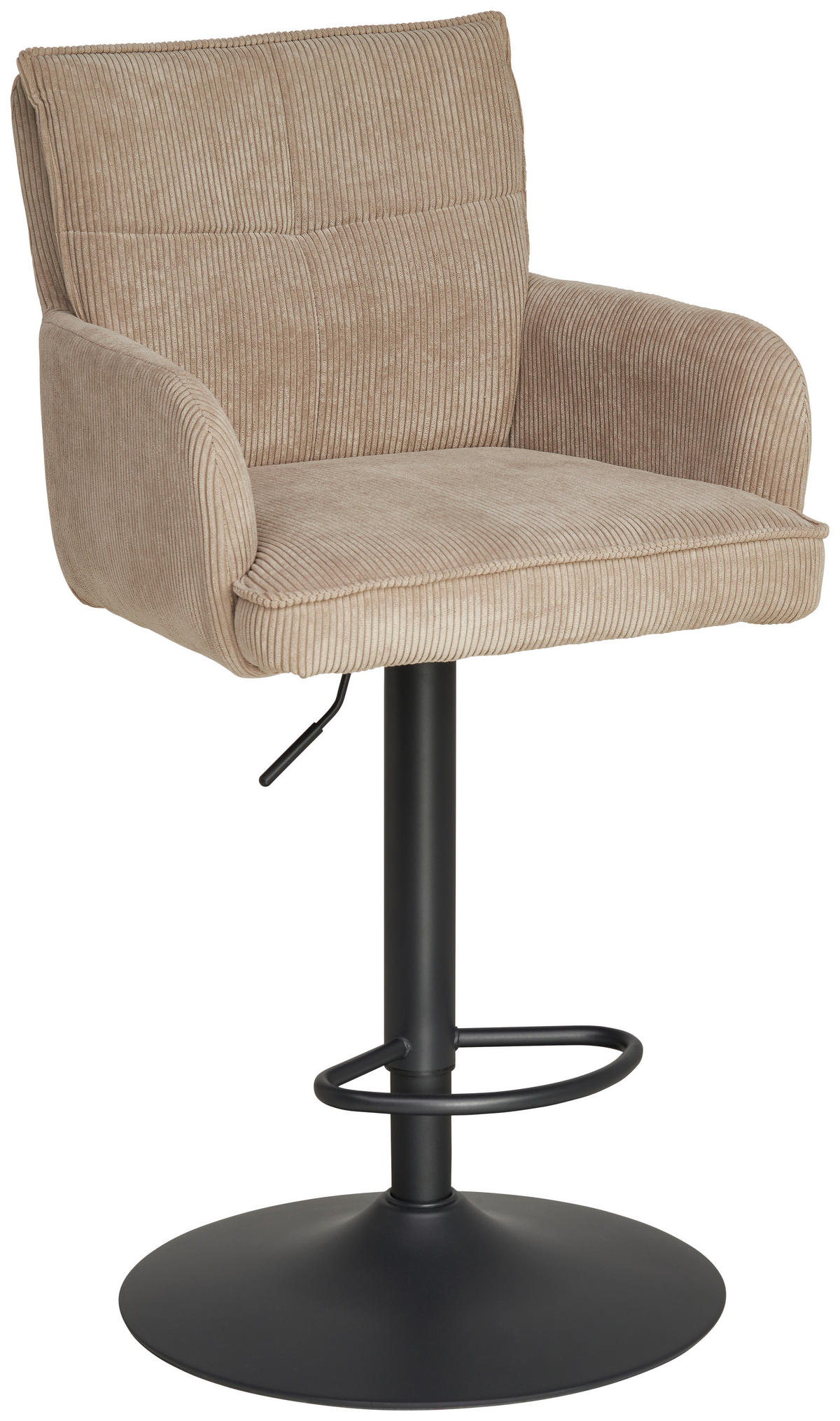 BARHOCKER in Metall, Textil Grau, Schwarz  - Schwarz/Grau, KONVENTIONELL, Textil/Metall (57/100-121/57cm) - MID.YOU