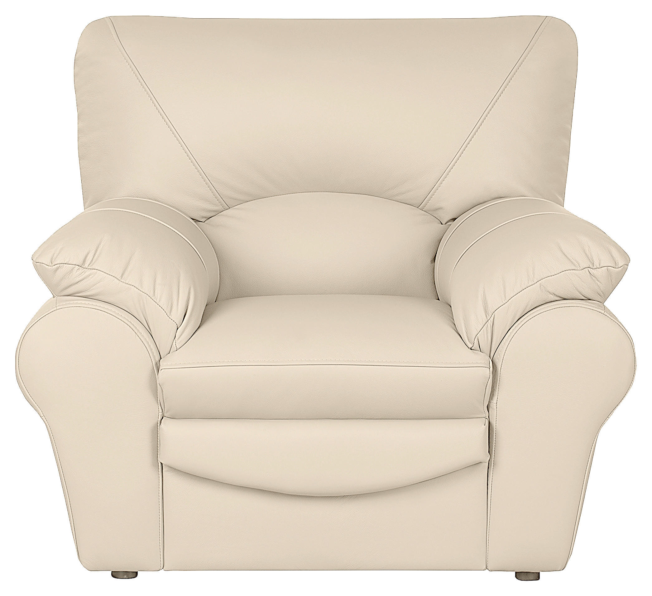 SESSEL Echtleder Beige  - Beige/Schwarz, Design, Leder/Kunststoff (105/92/85cm) - Livetastic