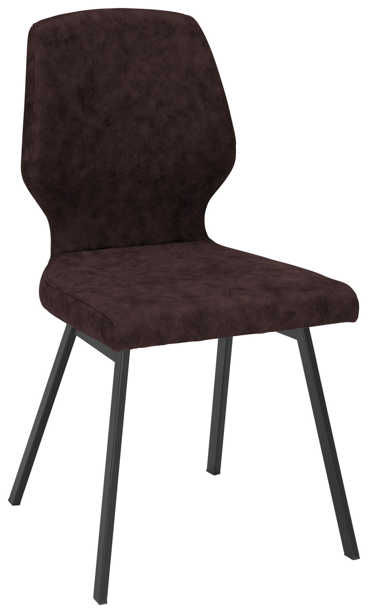 STUHL  in Eisen Mikrofaser  - Schwarz/Braun, Modern, Textil/Metall (46/91/61cm) - Venda