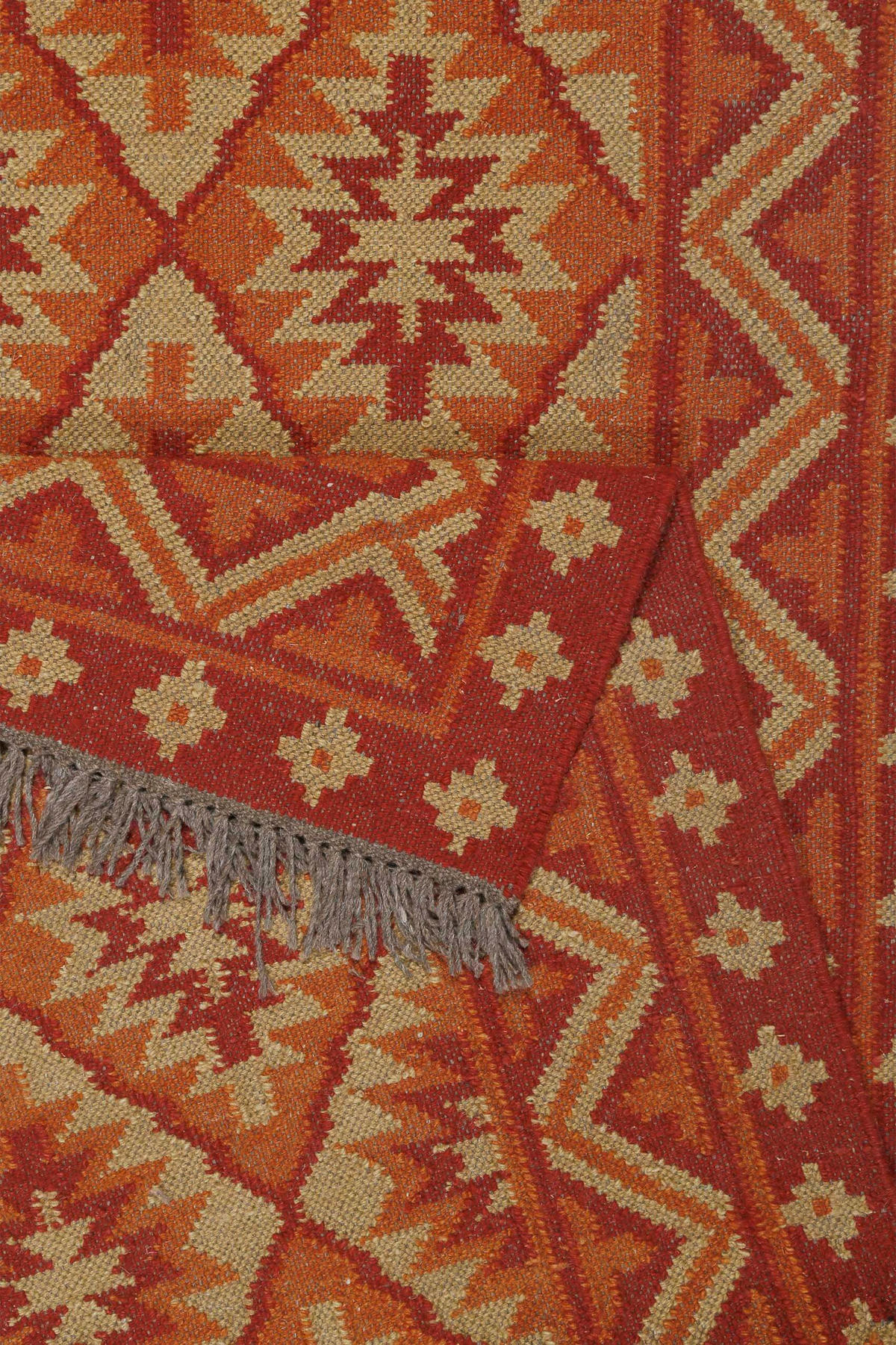 HANDWEBTEPPICH 80/150 cm Clare Creme, Rostfarben, Dunkelorange  - Rostfarben/Dunkelorange, LIFESTYLE, Textil (80/150cm)