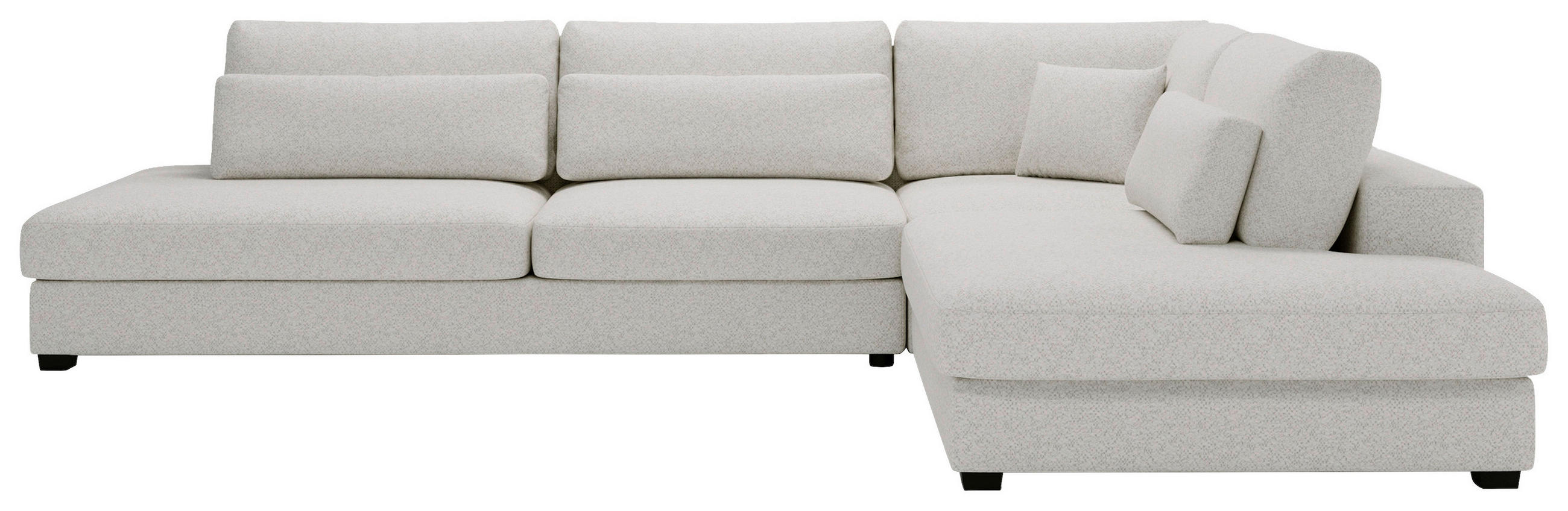 ECKSOFA Plüsch, Bouclé Beige  - Beige/Schwarz, Design, Kunststoff/Textil (332/244cm) - Livetastic