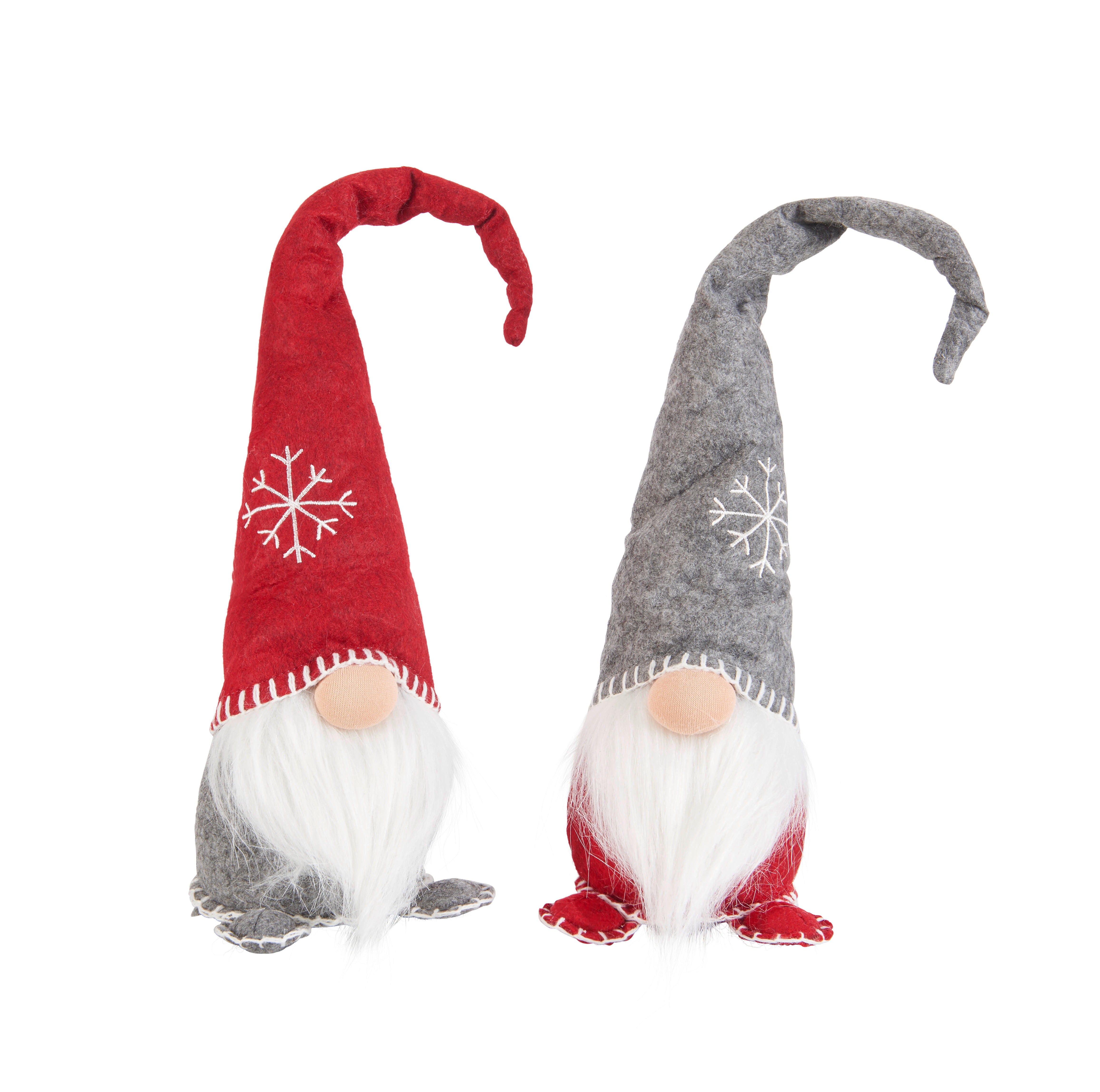 PALČEK - rdeča/siva, Trend, kamen/tekstil (13/40/12cm) - X-Mas
