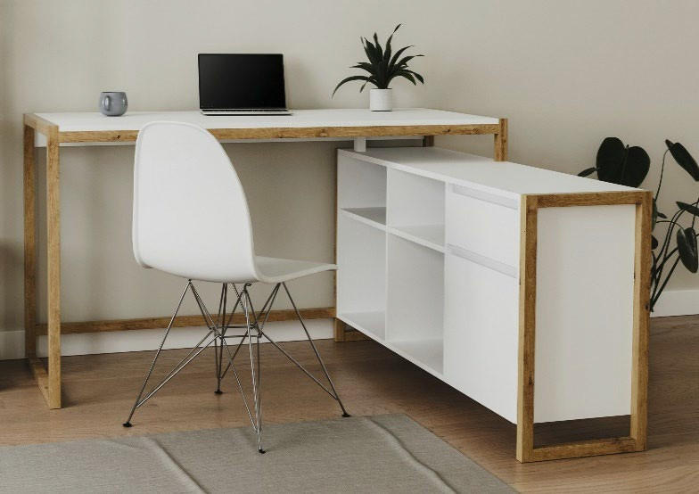 ECKSCHREIBTISCH 139/139/75 cm Weiss, Eiche Artisan  - Weiss/Eiche Artisan, Modern, Holzwerkstoff (139/139/75cm) - MID.YOU