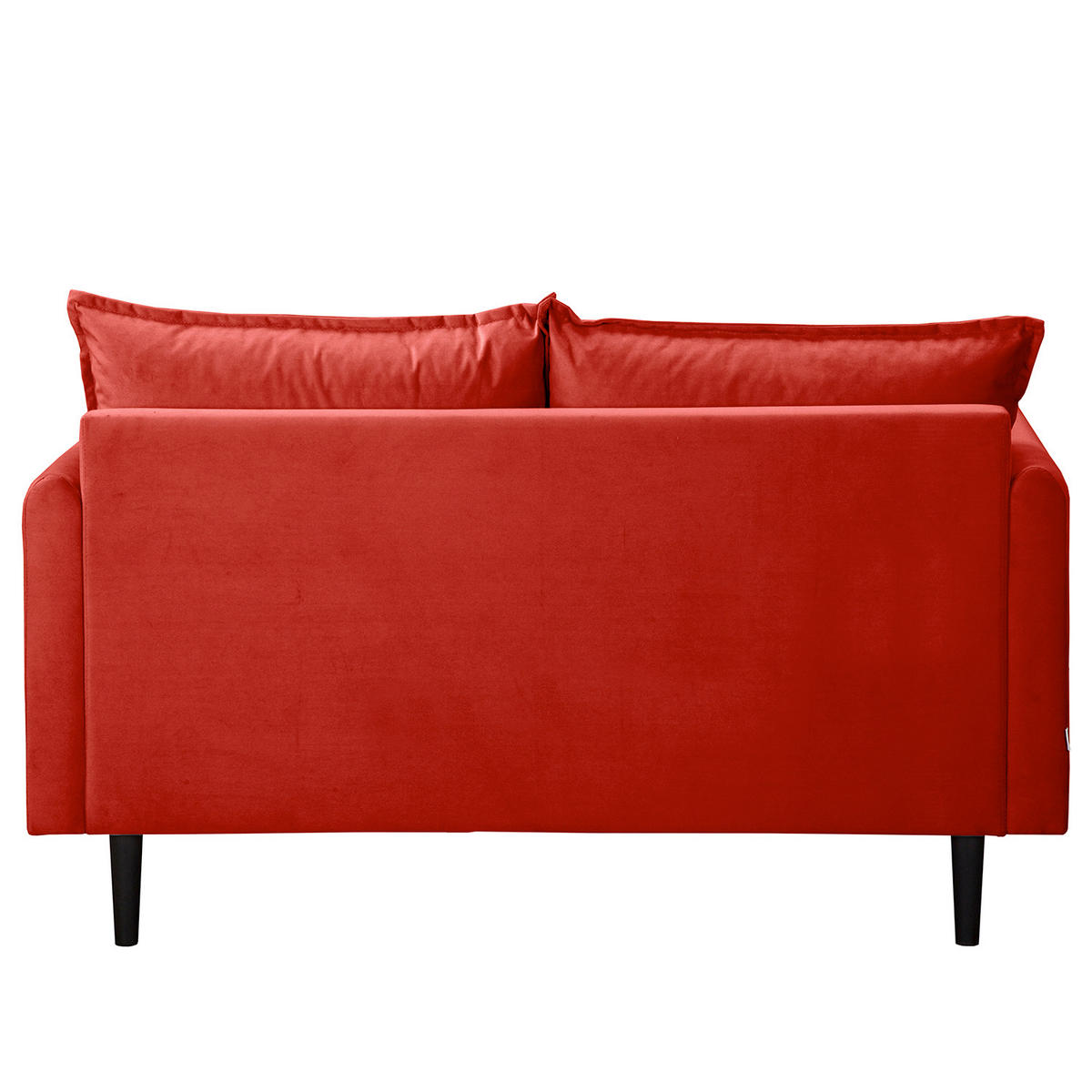 2-SITZER-SOFA Samt Rot  - Rot/Schwarz, Design, Holz/Textil (138/86/100cm) - P & B