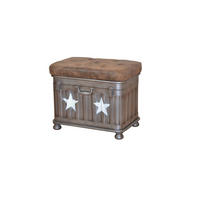 HOCKER Mikrofaser Braun, Grau  - Braun/Grau, Design, Textil/Metall (35/51/46cm) - MID.YOU