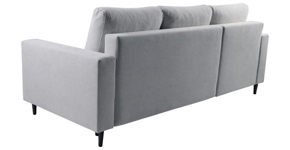 ECKSOFA  in Struktur Hellgrau  - Hellgrau/Schwarz, MODERN, Holz/Kunststoff (145/230cm) - Carryhome