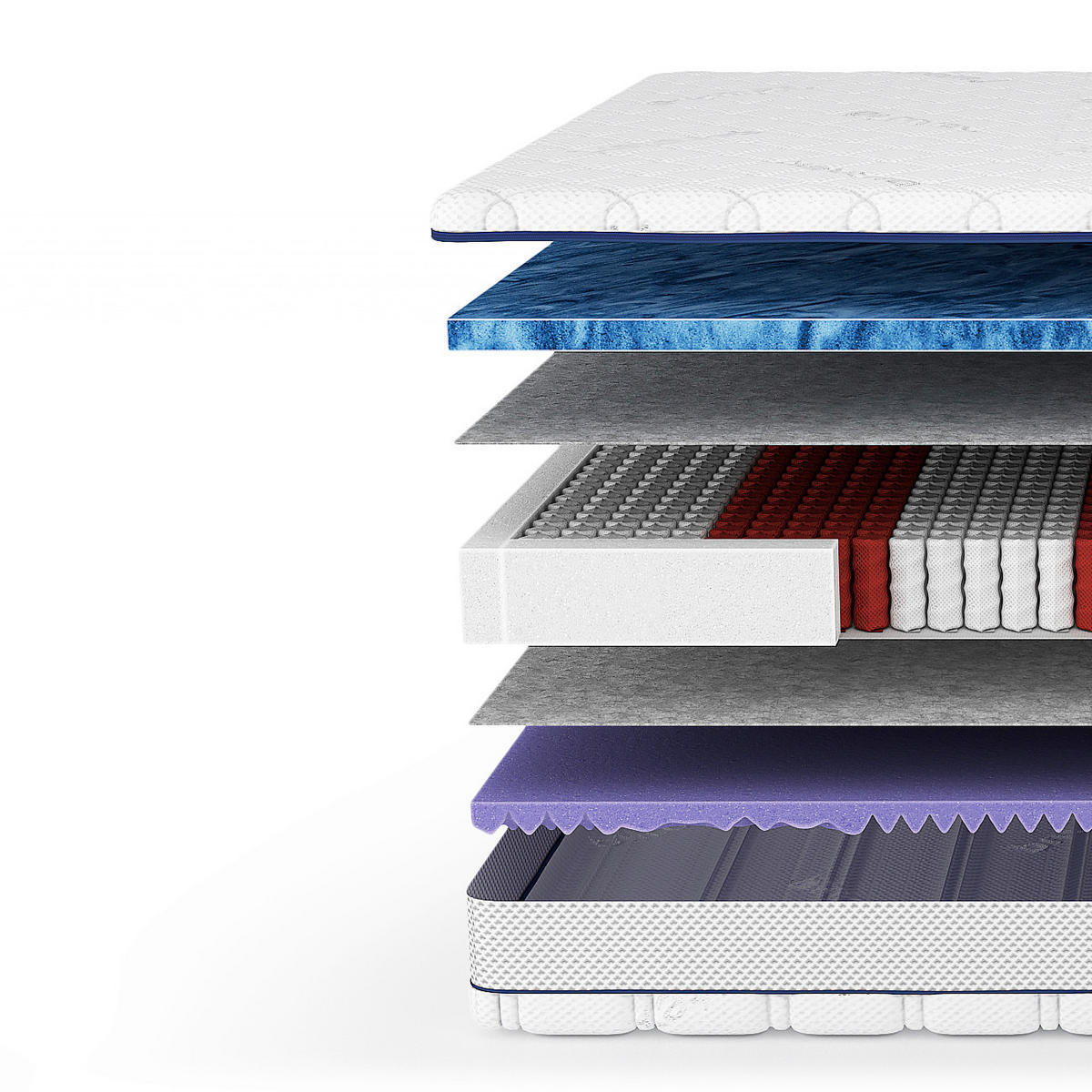 TASCHENFEDERKERNMATRATZE Better H4 120/200 cm Höhe ca. 22 cm 7 -Zonen - Weiß, Basics, Textil (120/200cm) - Livetastic