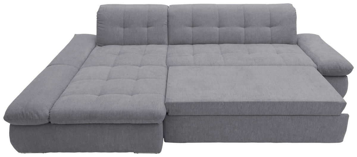 ECKSOFA in Mikrofaser Dunkelgrau  172/300 cm  - Chromfarben/Dunkelgrau, KONVENTIONELL, Textil/Metall (172/300cm) - MID.YOU