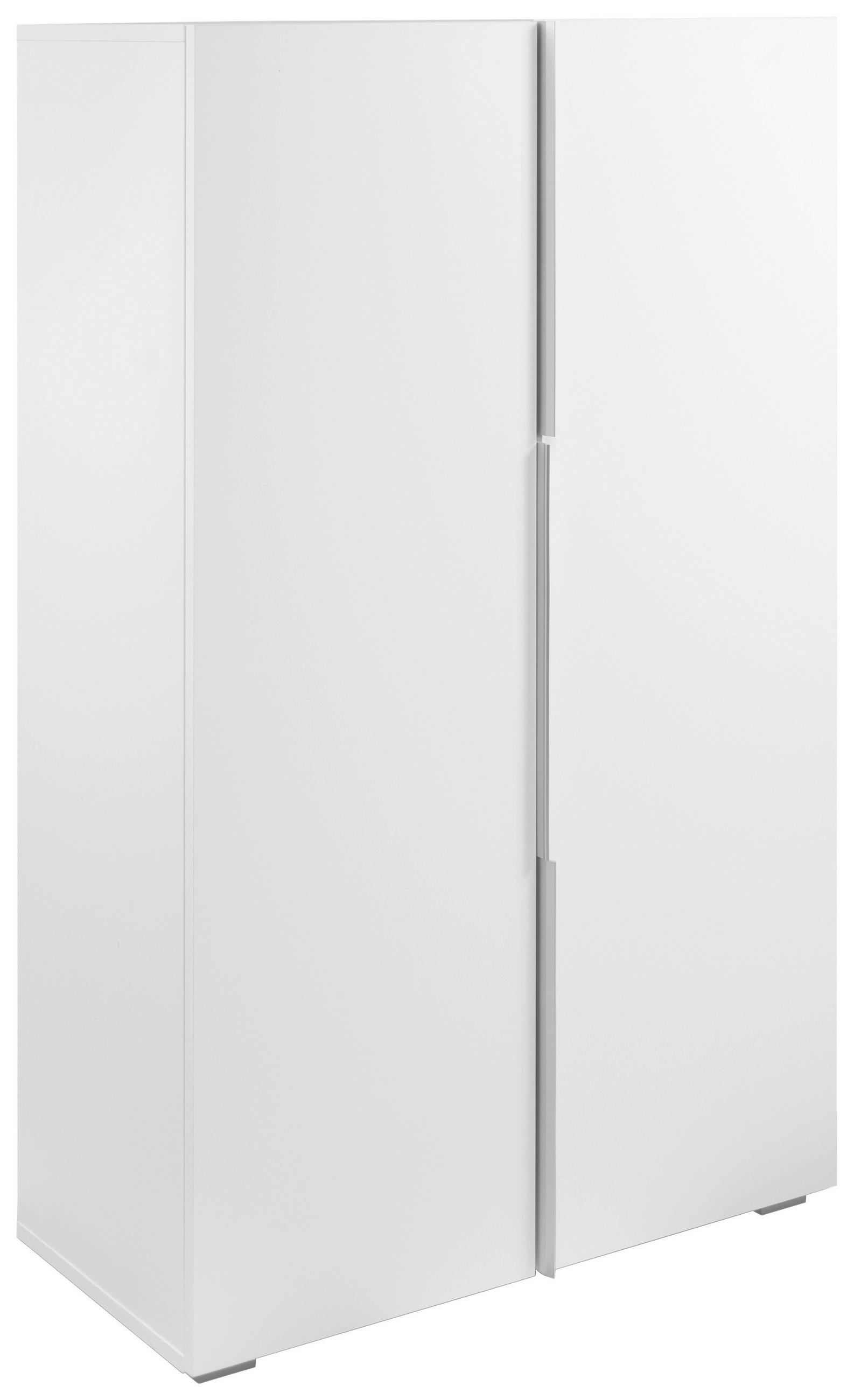 GARDEROBENSCHRANK 76/125/37,8 cm  - Alufarben/Weiß, Design, Holzwerkstoff/Kunststoff (76/125/37,8cm) - MID.YOU