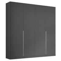 NYÍLÓAJTÓS SZEKRÉNY szürke  - alumínium színű/szürke, Modern, faalapú anyag/fém (181/229/54cm) - Rauch Möbel