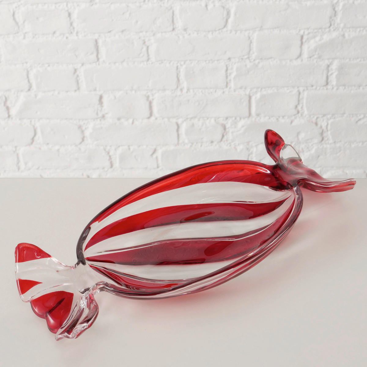 DEKOSCHALE - Rot/Weiß, Basics, Glas (34,5/15,3/4cm)