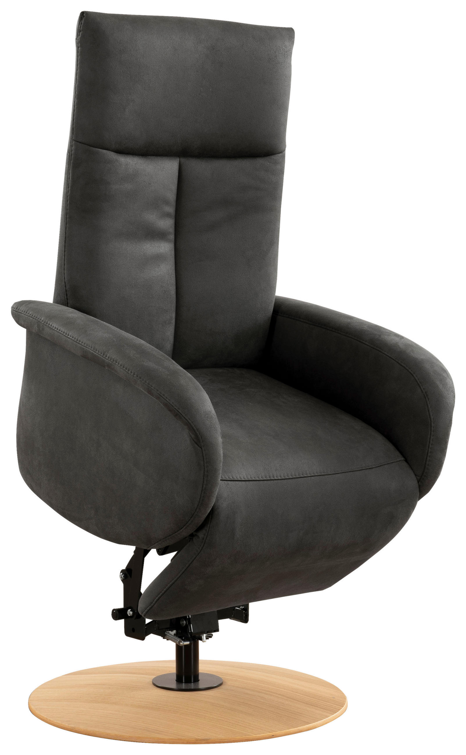 DREHSTUHL Mikrofaser Anthrazit  - Eichefarben/Anthrazit, KONVENTIONELL, Holz/Textil (75/112/82cm) - Sit & More