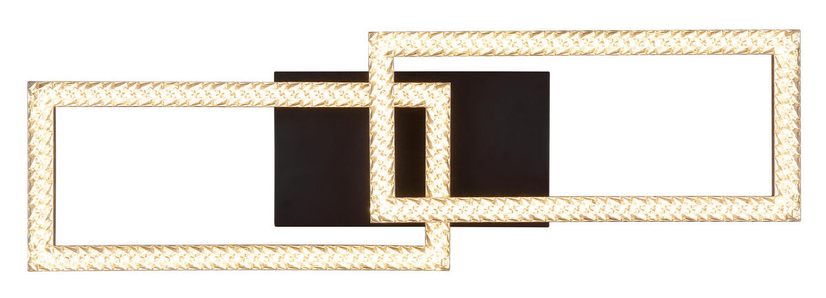 LED-DECKENLEUCHTE    61,5/19,5/9,3 cm  - Klar/Schwarz, Design, Kunststoff/Metall (61,5/19,5/9,3cm) - Globo