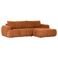 ECKSOFA in Flachgewebe Rostfarben  - Rostfarben/Schwarz, KONVENTIONELL, Kunststoff/Textil (274/174cm) - Carryhome