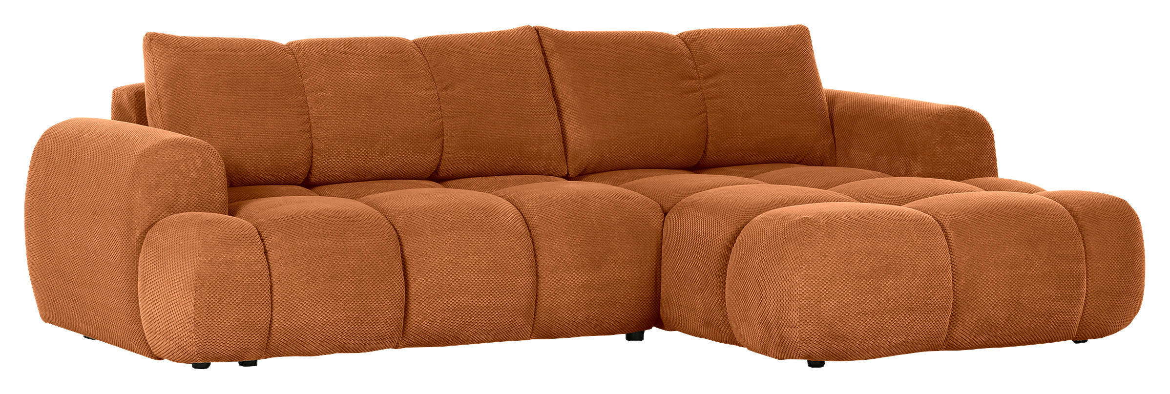 ECKSOFA Rostfarben Flachgewebe  - Rostfarben/Schwarz, KONVENTIONELL, Kunststoff/Textil (274/174cm) - Carryhome