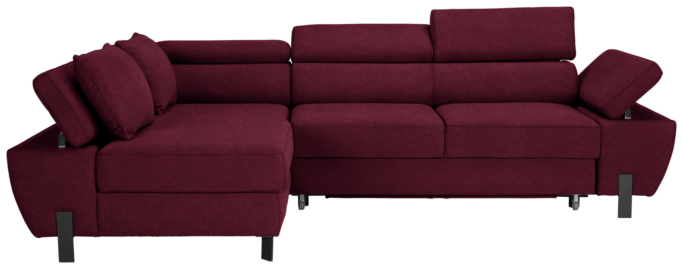 HÖRNSOFFA i vävt tyg bordeaux  - bordeaux/svart, Modern, metall/textil (93/90/277cm) - MID.YOU