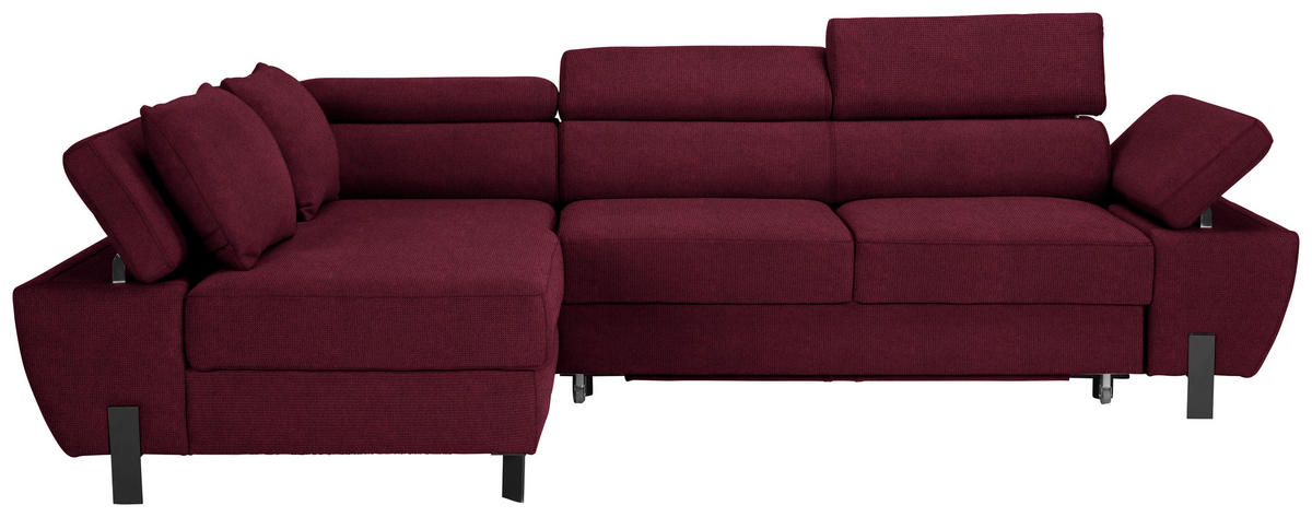 HÖRNSOFFA i vävt tyg bordeaux  - bordeaux/svart, Modern, metall/textil (93/90/277cm) - MID.YOU