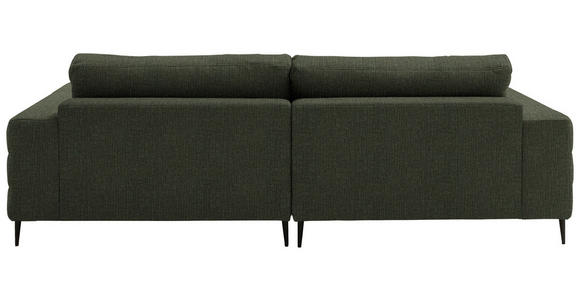 ECKSOFA  in Flachgewebe Dunkelgrün Rücken echt  177/253 cm  - Dunkelgrün/Schwarz, Design, Textil/Metall (177/253cm) - Dieter Knoll