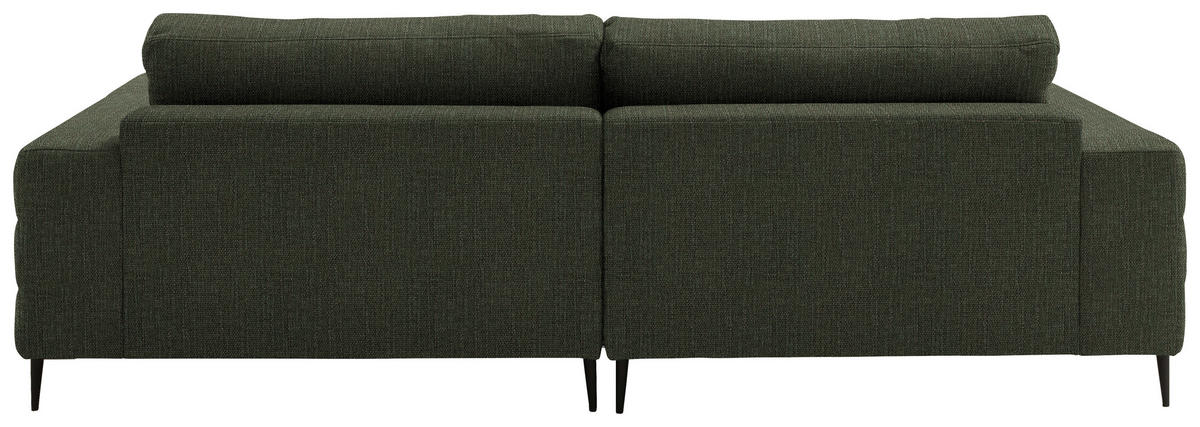 ECKSOFA in Flachgewebe Dunkelgrün  - Dunkelgrün/Schwarz, Design, Textil/Metall (177/253cm) - Dieter Knoll