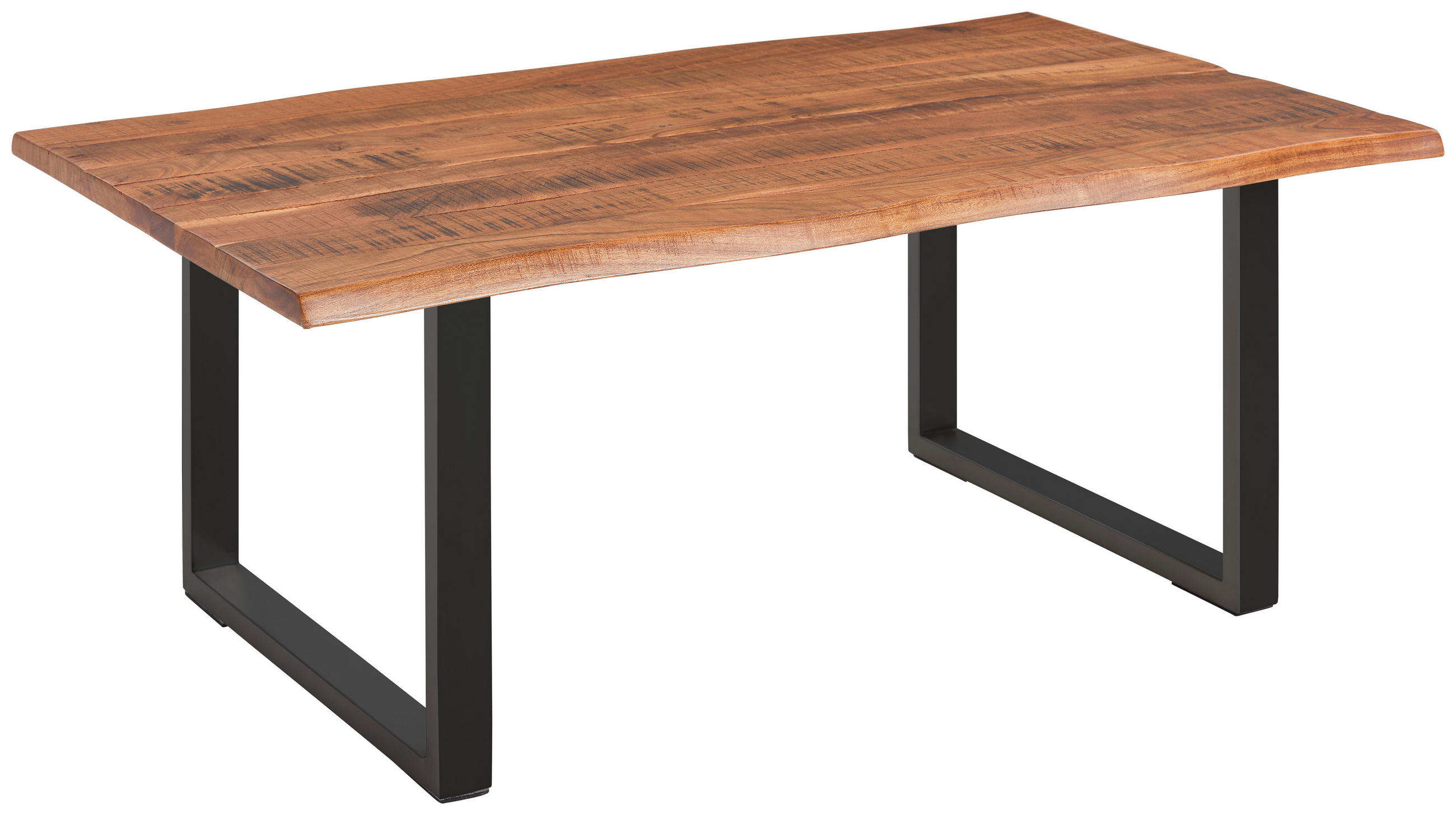 ESSTISCH 160/90/77 cm Akazie Hartholz Holz, Metall Schwarz, Akaziefarben rechteckig - Schwarz/Akaziefarben, Natur, Holz/Metall (160/90/77cm) - Landscape