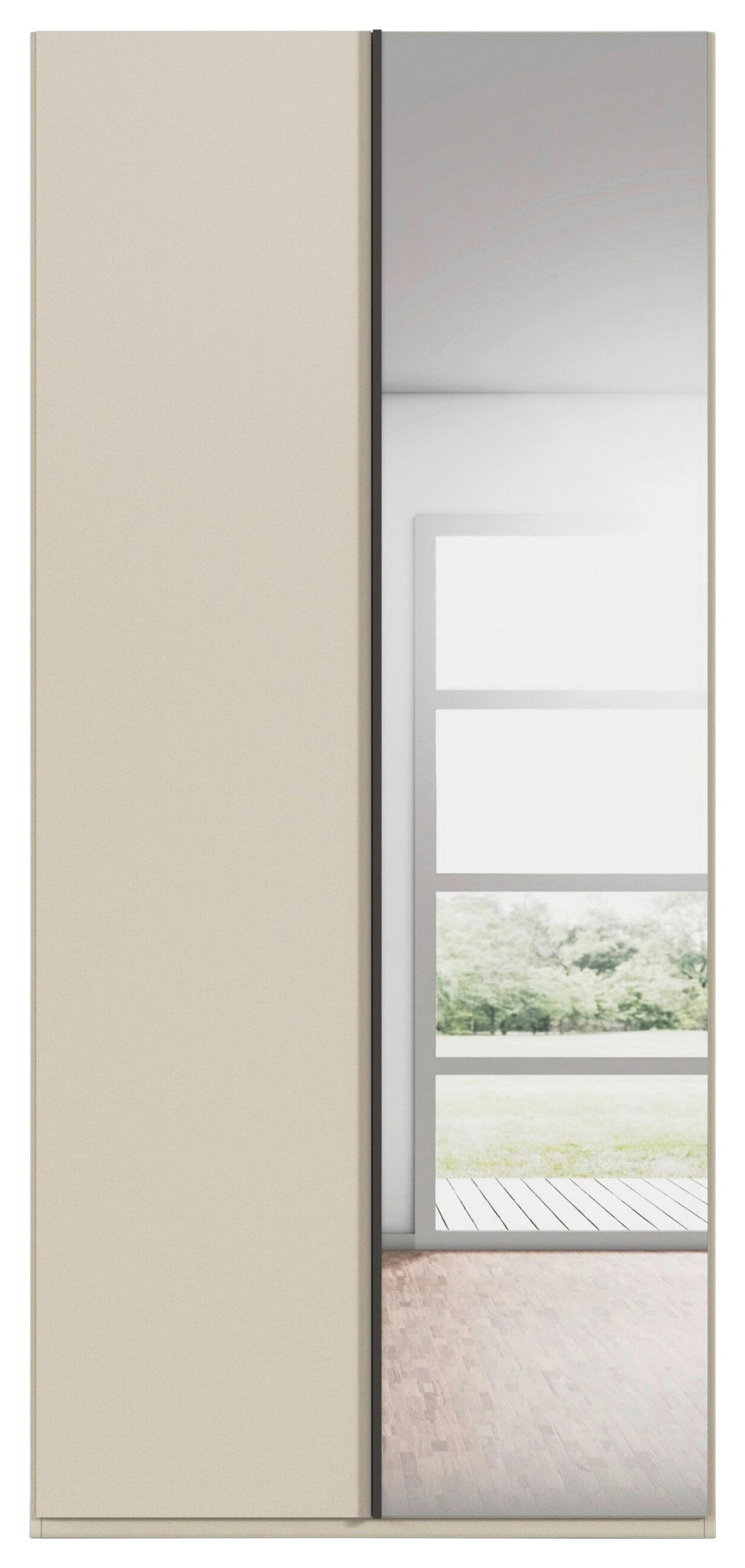 DREHTÜRENSCHRANK 101/235/61 cm,  in Champagner, 2-türig  - Champagner/Graphitfarben, Basics, Glas/Holzwerkstoff (101/235/61cm) - Novel