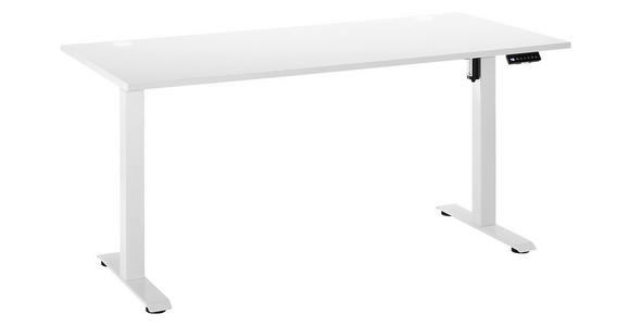 SCHREIBTISCH höhenverstellbar, Kabeldurchlass, Memoryschalter  - Weiß, MODERN, Holzwerkstoff/Metall (160/77/72-120cm) - Carryhome