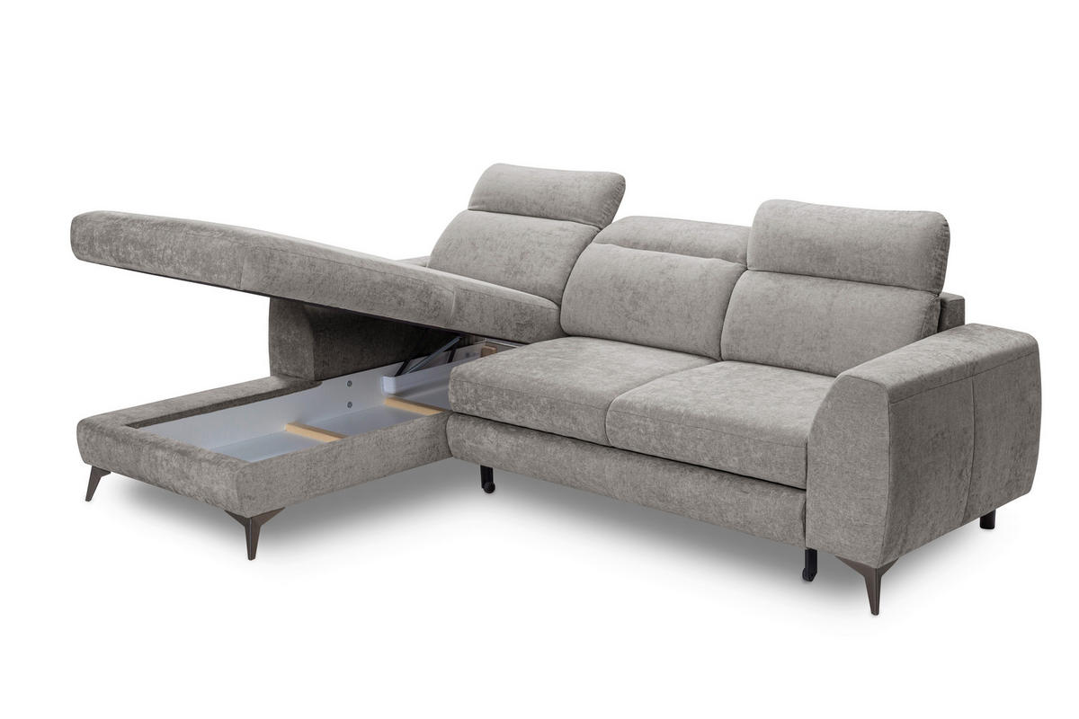 ROHOVÁ SEDAČKA, textil, cappuccino - černá/cappuccino, Basics, kov/textil (191/264cm) - Livetastic