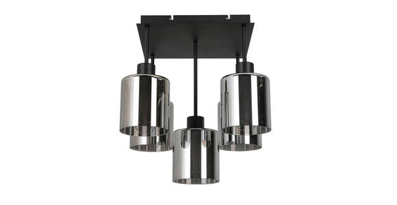 DECKENLEUCHTE Elia 36/36/40 cm  - Schwarz, Design, Glas/Metall (36/36/40cm) - Novel